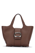 Roger Vivier Pebbled Leather Shoulder Bag — Brown