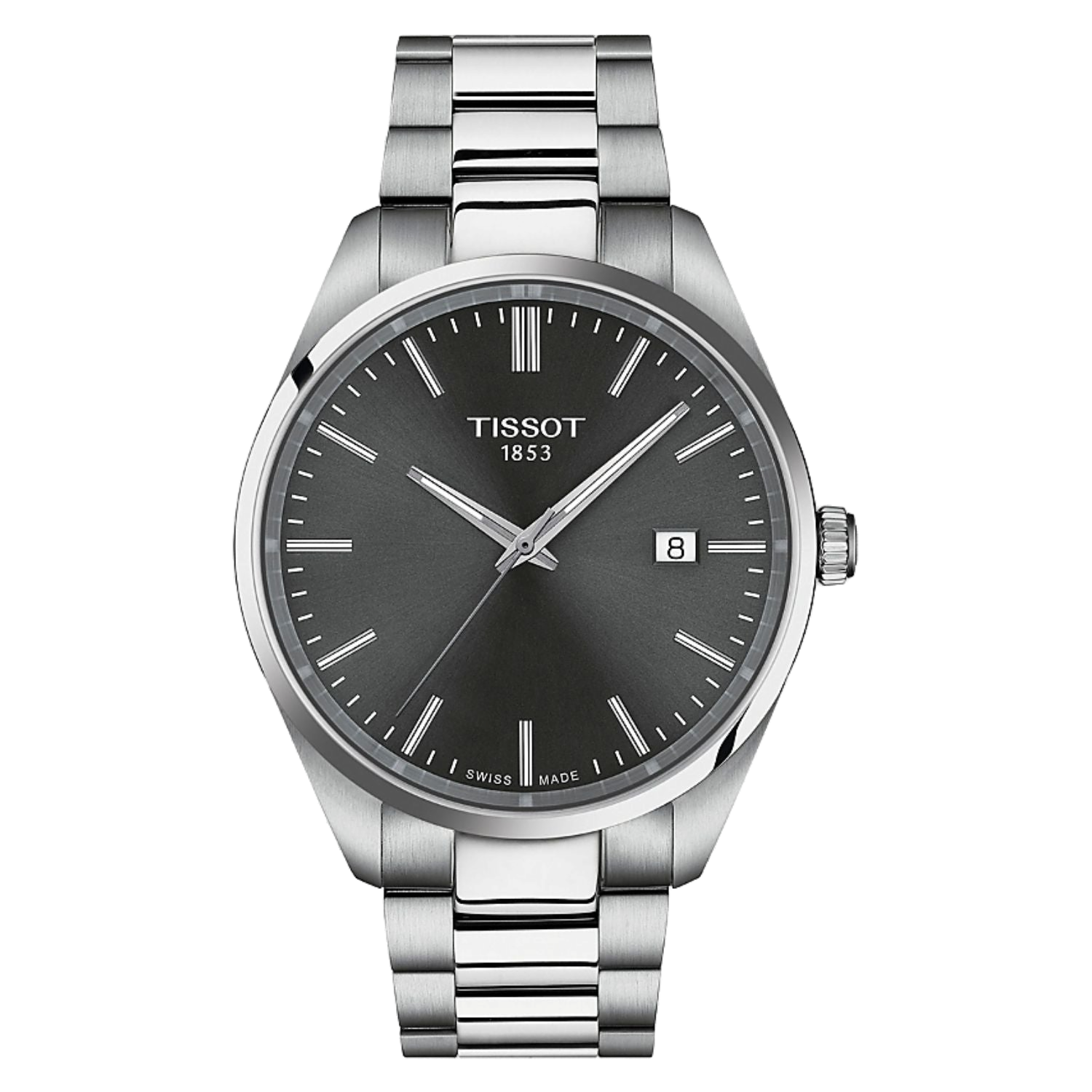Tissot Stainless Steel Black Dial Watch — Black