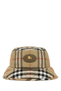 Burberry 8125533 Checked Nylon Bucket Hat — Beige