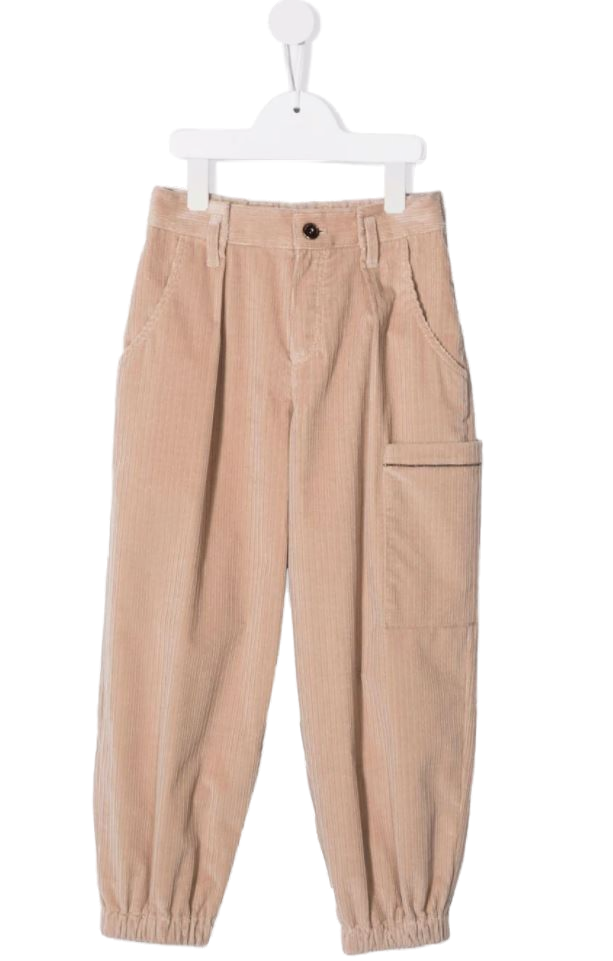 Brunello Cucinelli Kids Corduroy Trousers — Beige