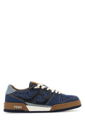 Fendi Color-Block Denim Sneaker — Navy
