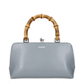 Jil Sander Bamboo-Handle Leather Top Handle Bag — Gray