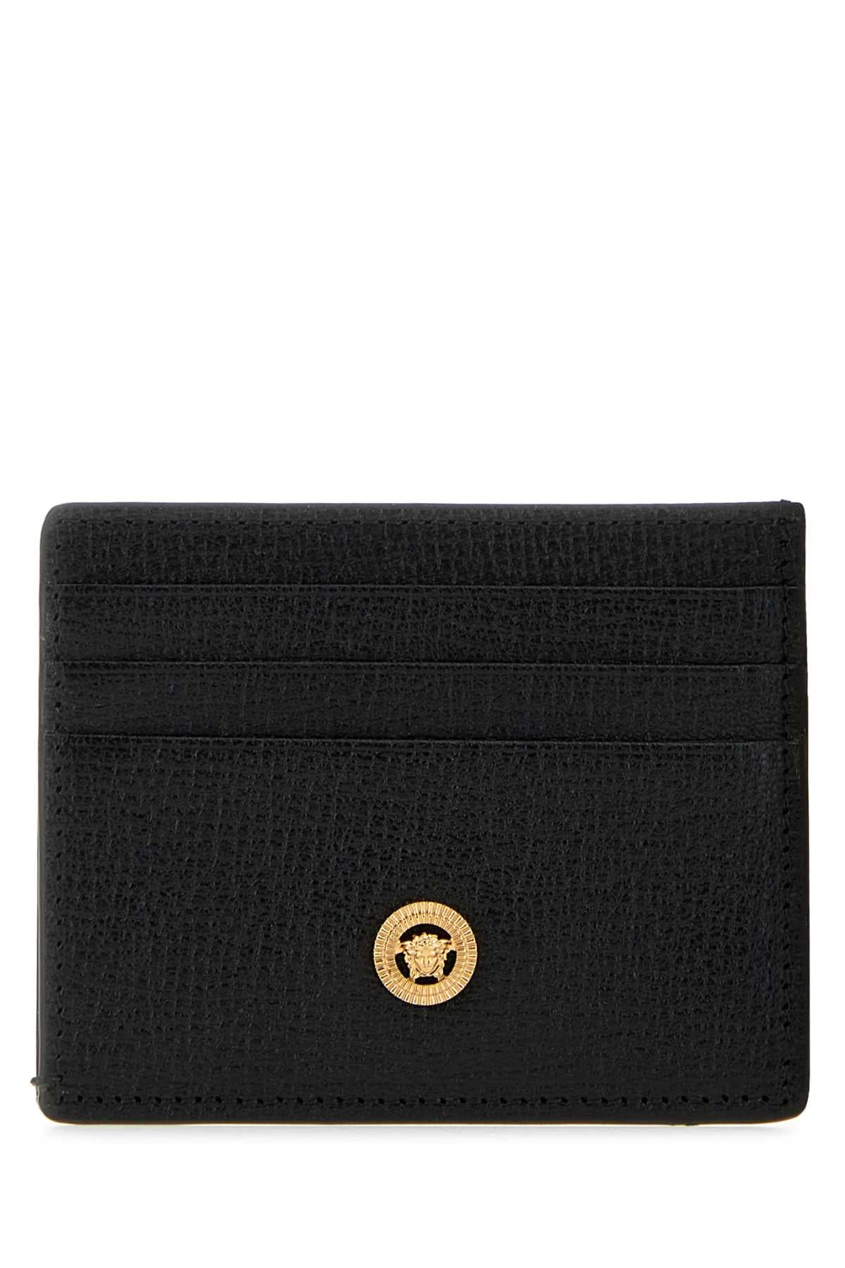 Versace Leather Medusa Biggie Card Case — Black