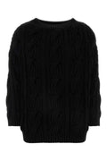 Valentino Garavani Cable-Knit Virgin Wool Sweater — Black