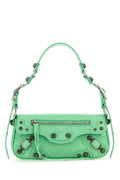 Balenciaga Studded Lamb Leather Shoulder Bag — Green