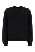 Sudadera de algodón con logotipo bordado de Diesel — Negra