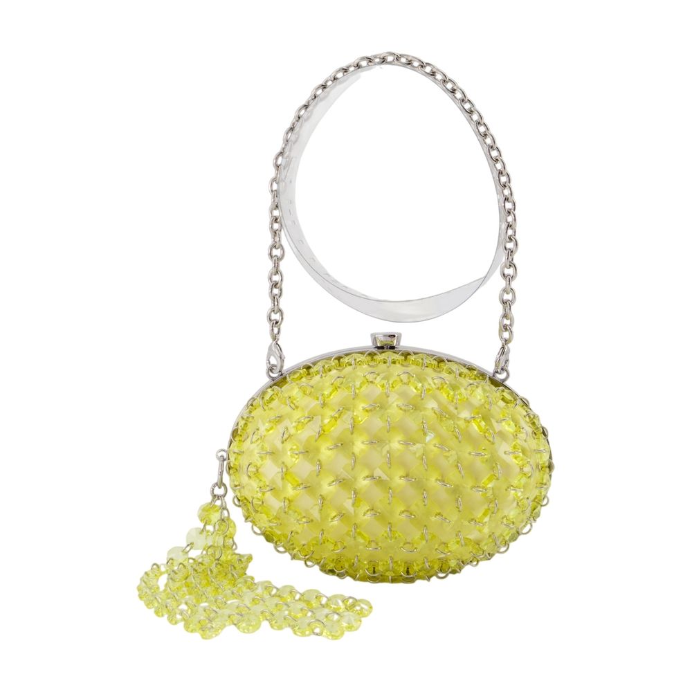 Self-Portrait Crystal-Embellished Clutch — Yellow