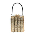 Self-Portrait Metal Woven Mini Bag — Gold