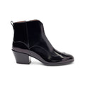 Hogan Patent Leather Zip-Up Ankle Boot — Black