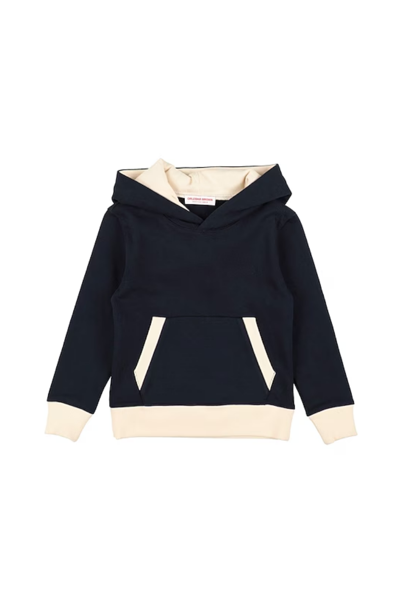 Orlebar Brown Contrast-Trim Cotton Hoodie — Navy