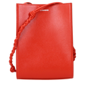 Jil Sander Logo-Embossed Leather Crossbody Bag — Red