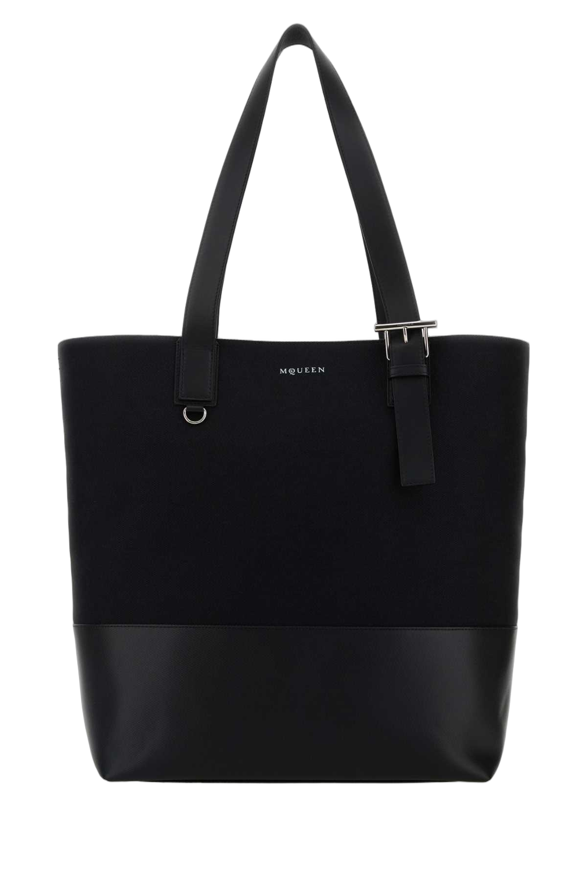Alexander McQueen Two-Tone Leather Tote Bag — Black