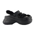 Balenciaga Ruched Synthetic Clog Sandal — Black
