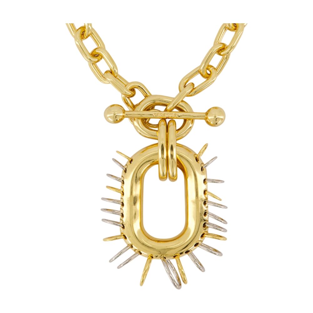 Rabanne Spike Pendant Chain Necklace — Gold