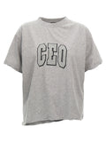Balenciaga CEO Logo Cotton T-Shirt — Gray