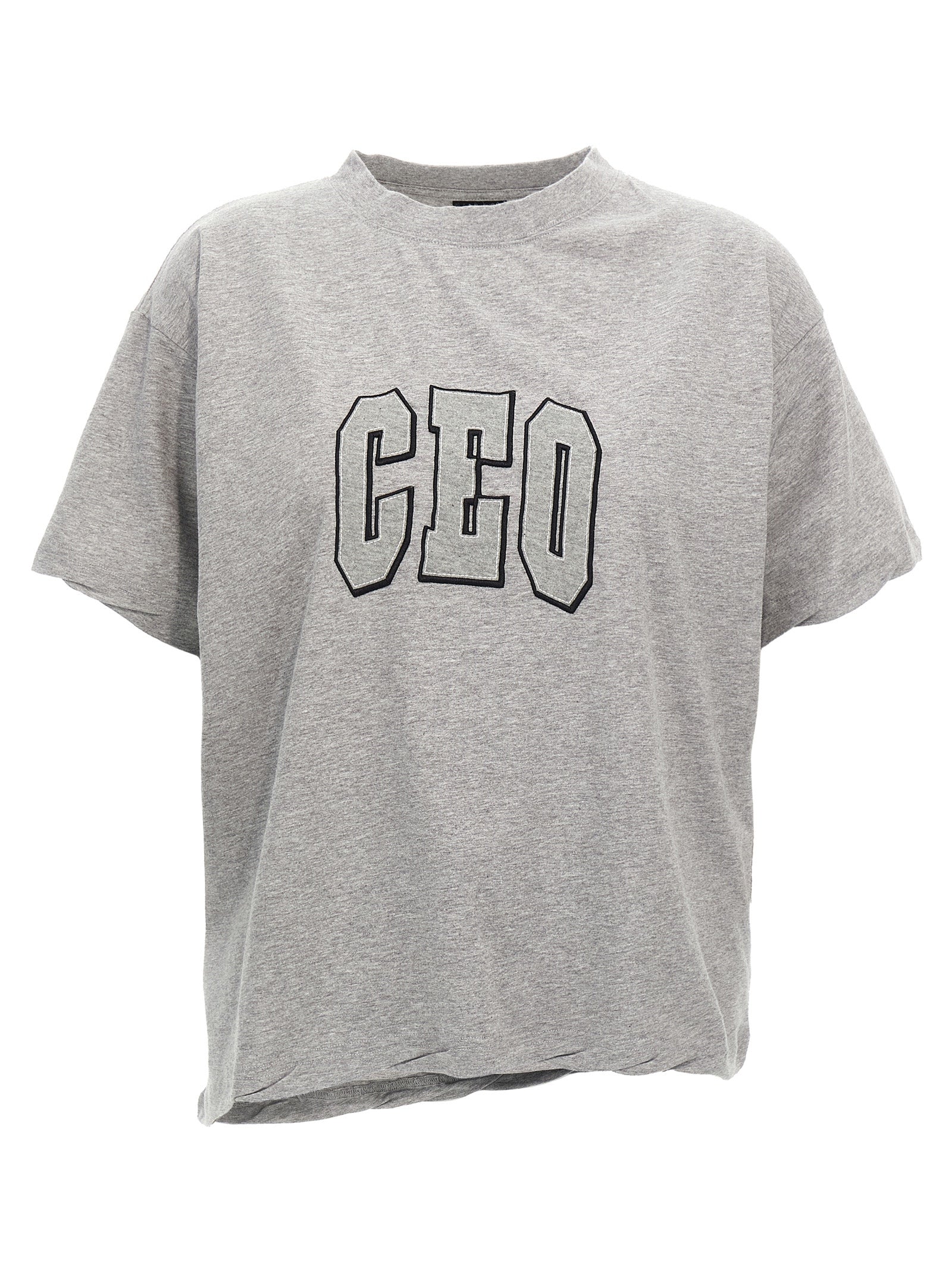 Balenciaga CEO Logo Cotton T-Shirt — Gray