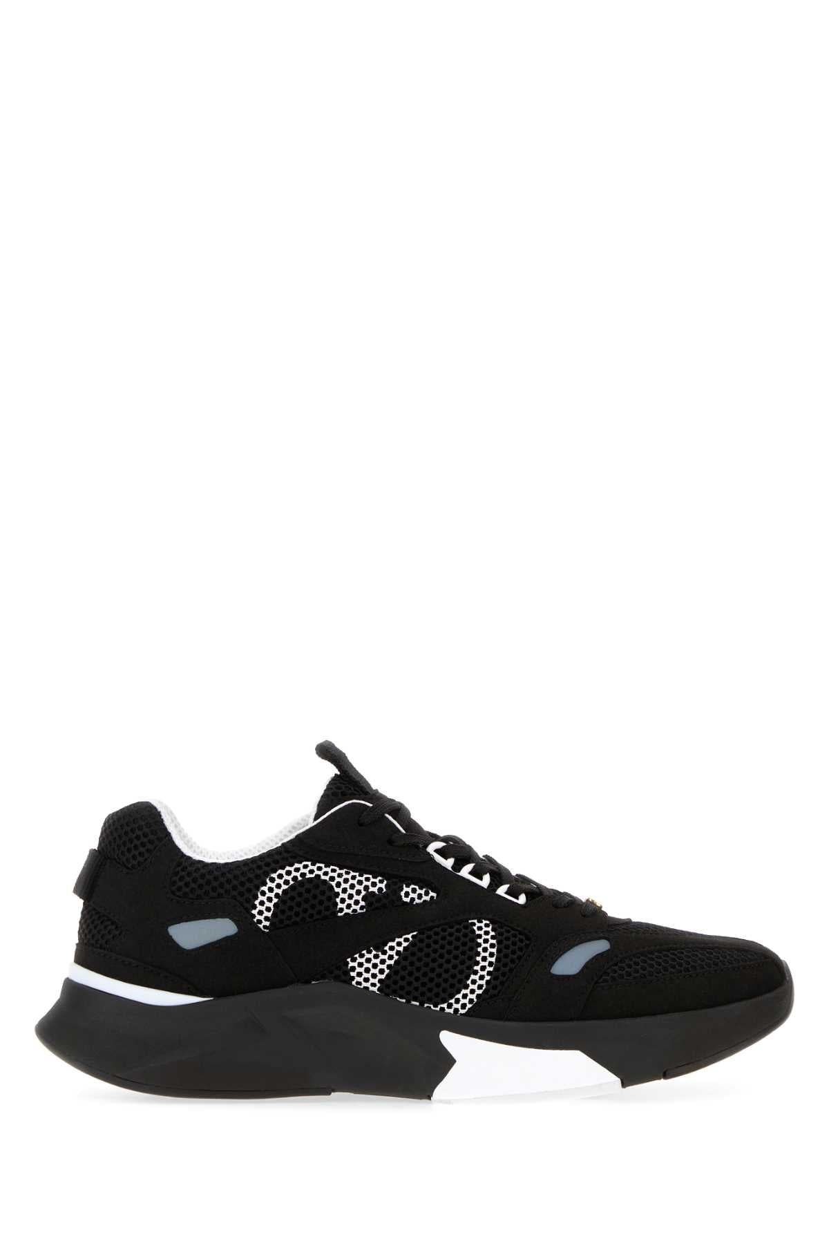 Valentino Garavani Mesh and Suede Sneaker — Black