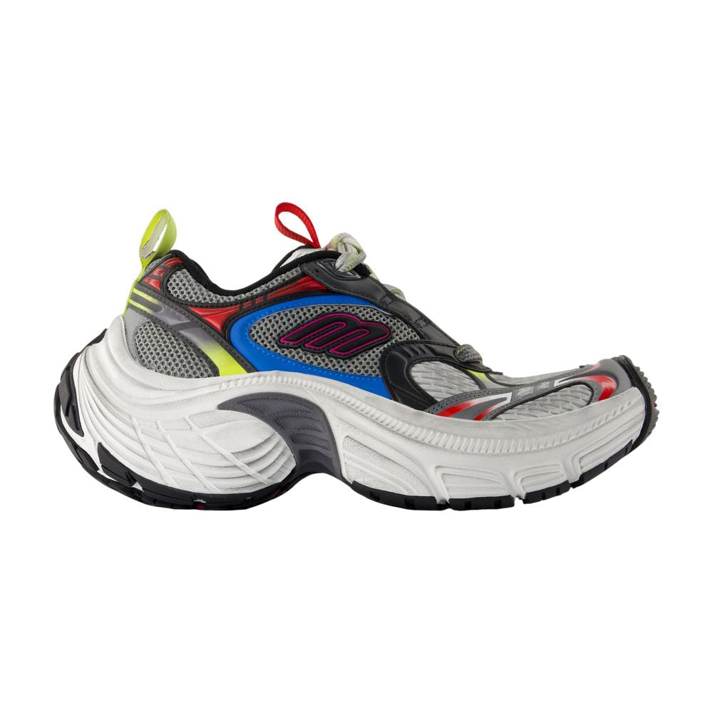 Balenciaga Chunky Mixed-Material Sneaker — Multicolor