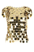 Rabanne Gold Sequin Tank Top — Gold