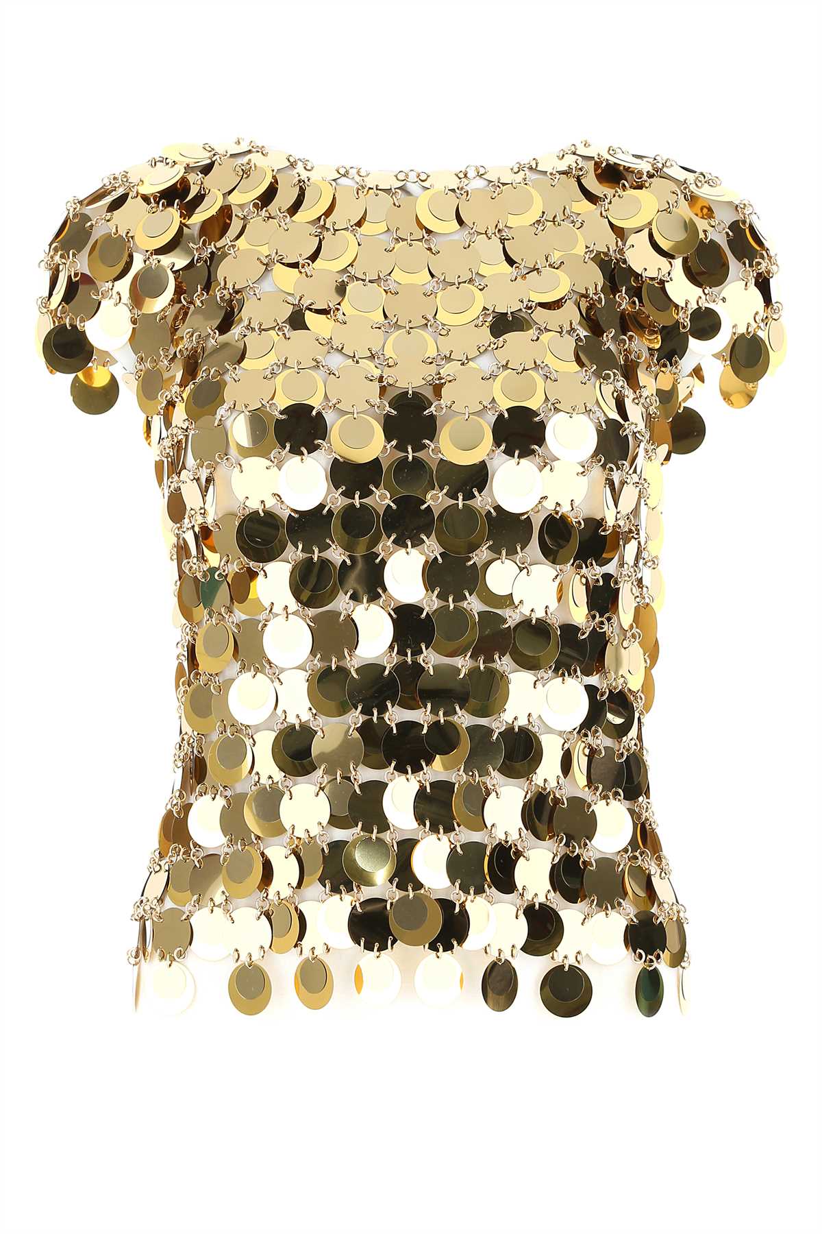 Rabanne Gold Sequin Tank Top — Gold