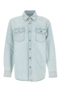 Bottega Veneta Cotton Denim Shirt — Light blue