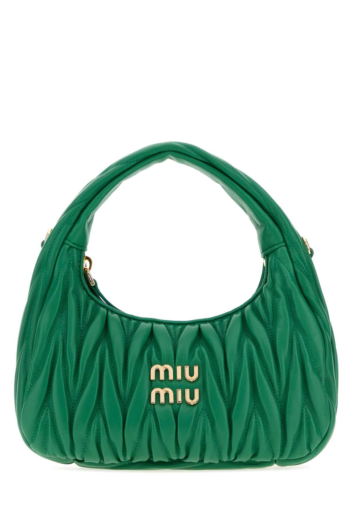 Miu Miu Quilted Nappa Leather Shoulder Bag — Green