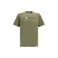 Moncler Logo-Printed Cotton T-Shirt — Green