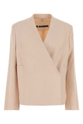 Jil Sander Americana Cruzada de Lana — Beige