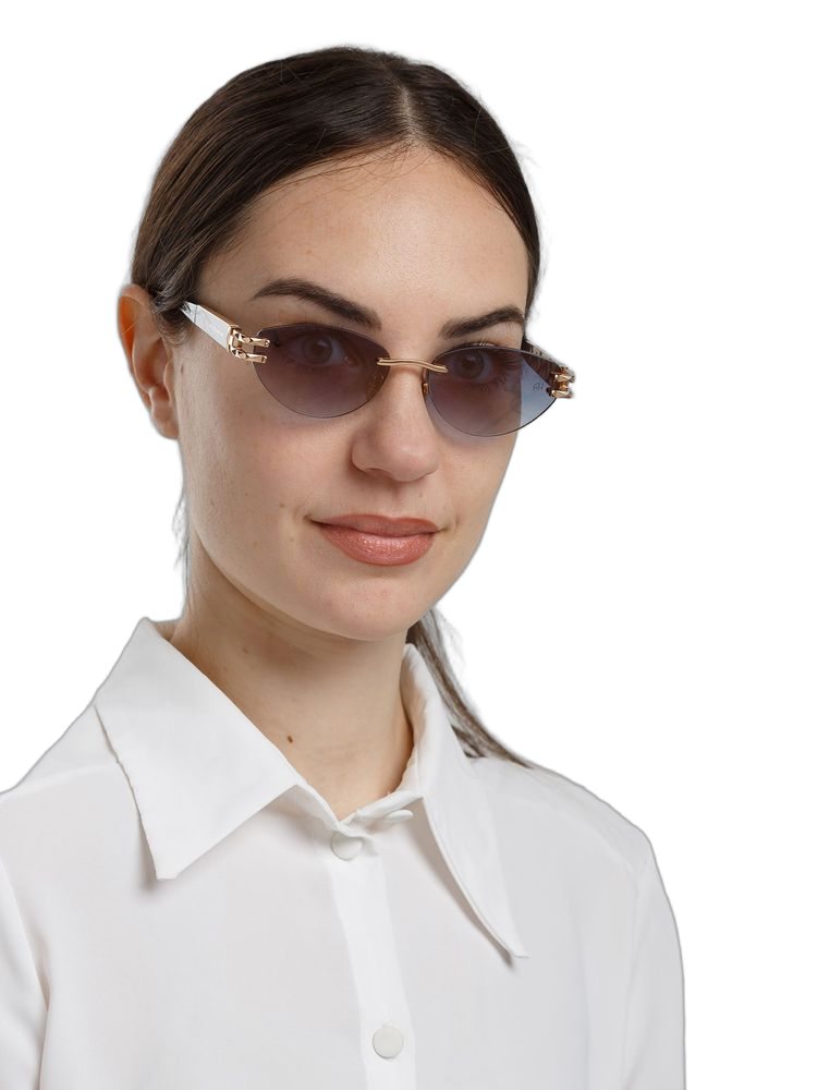 Ana Hickmann AH3360 Rimless Metal Sunglasses — Gold