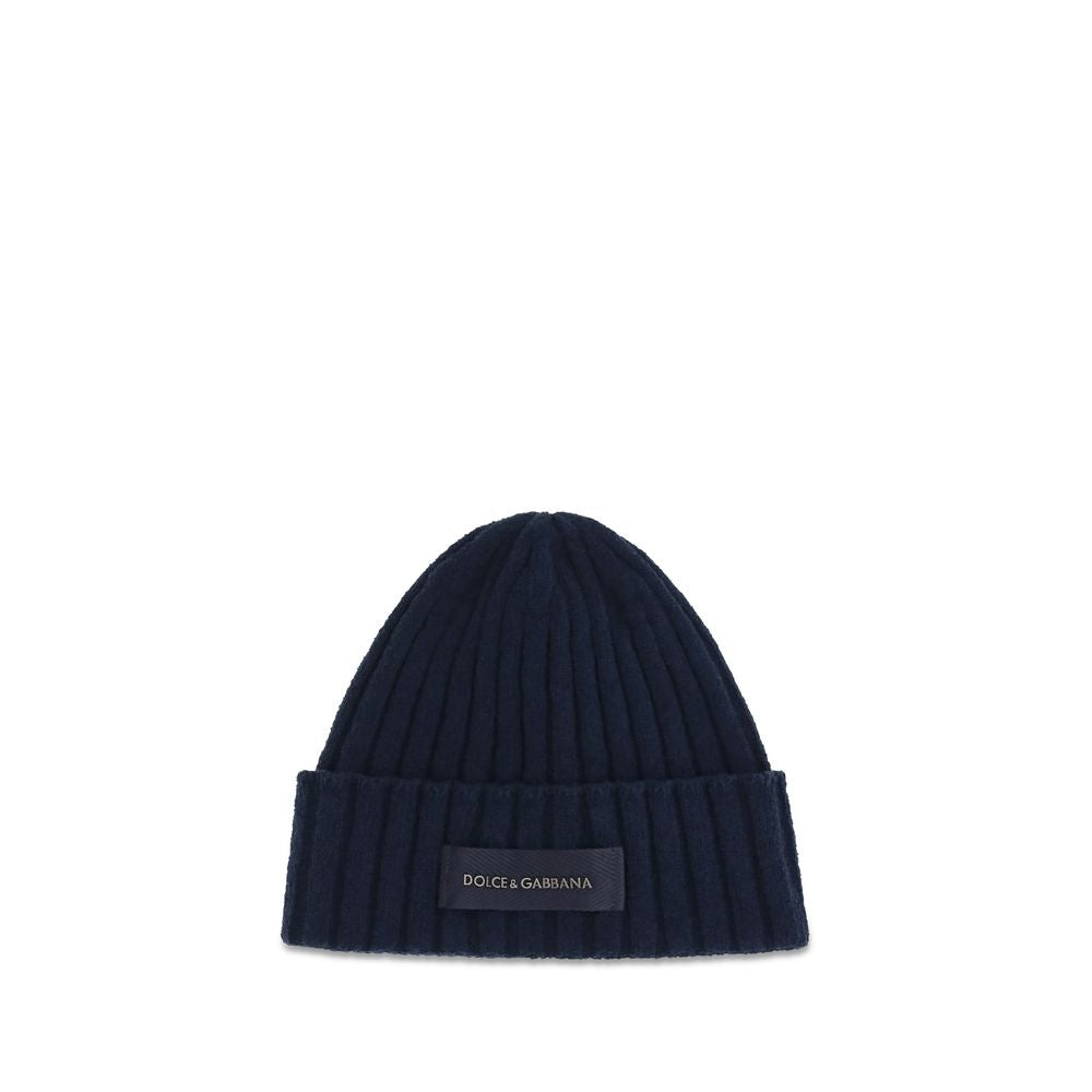 Dolce & Gabbana DOGX64KTJGMLKB0665BB Ribbed Wool Beanie — Navy