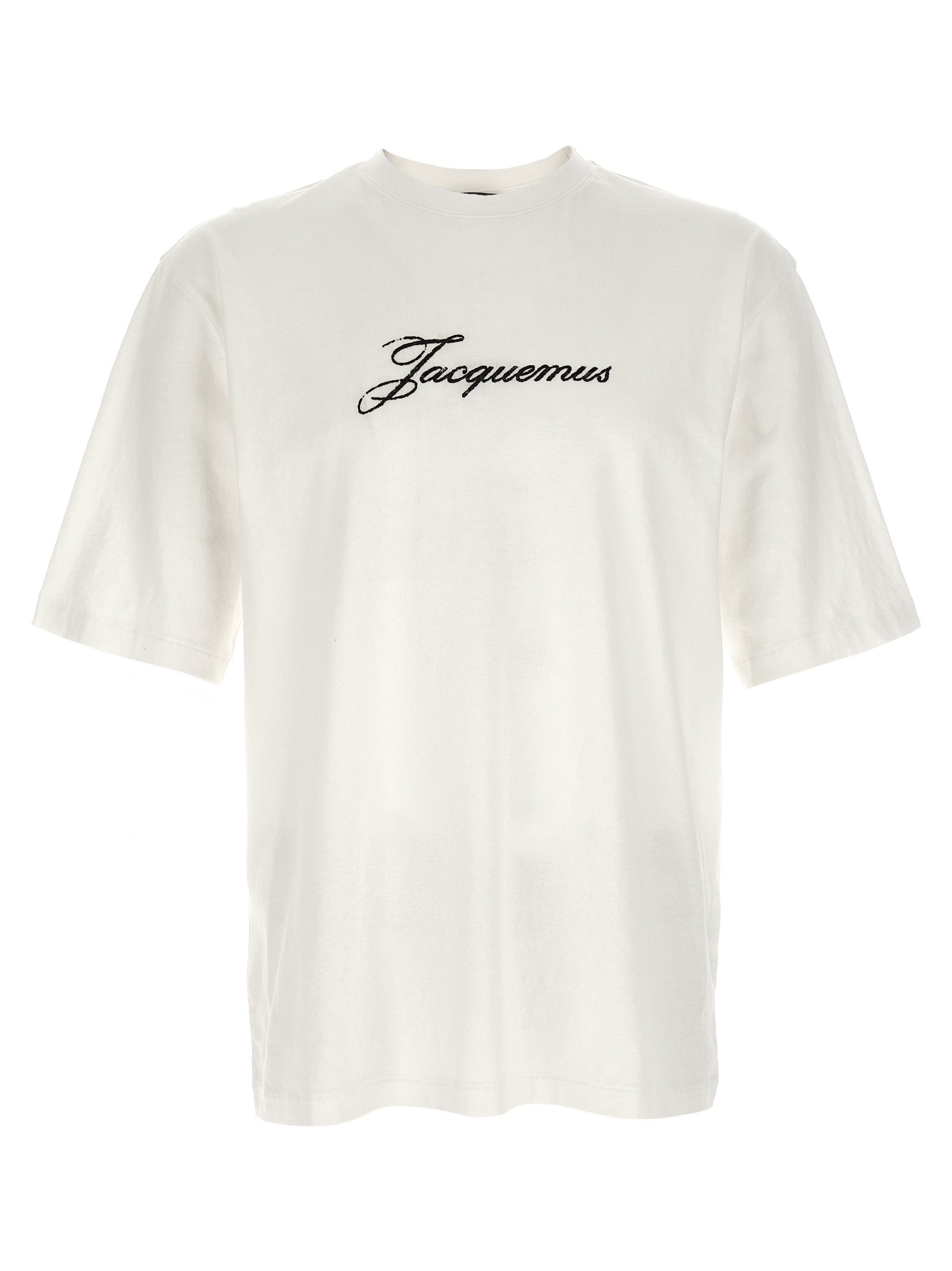 Jacquemus Logo-Embroidered Cotton-Hemp T-Shirt — White