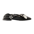 Toga Pulla Leather Slip-On with Bow Flat — Black