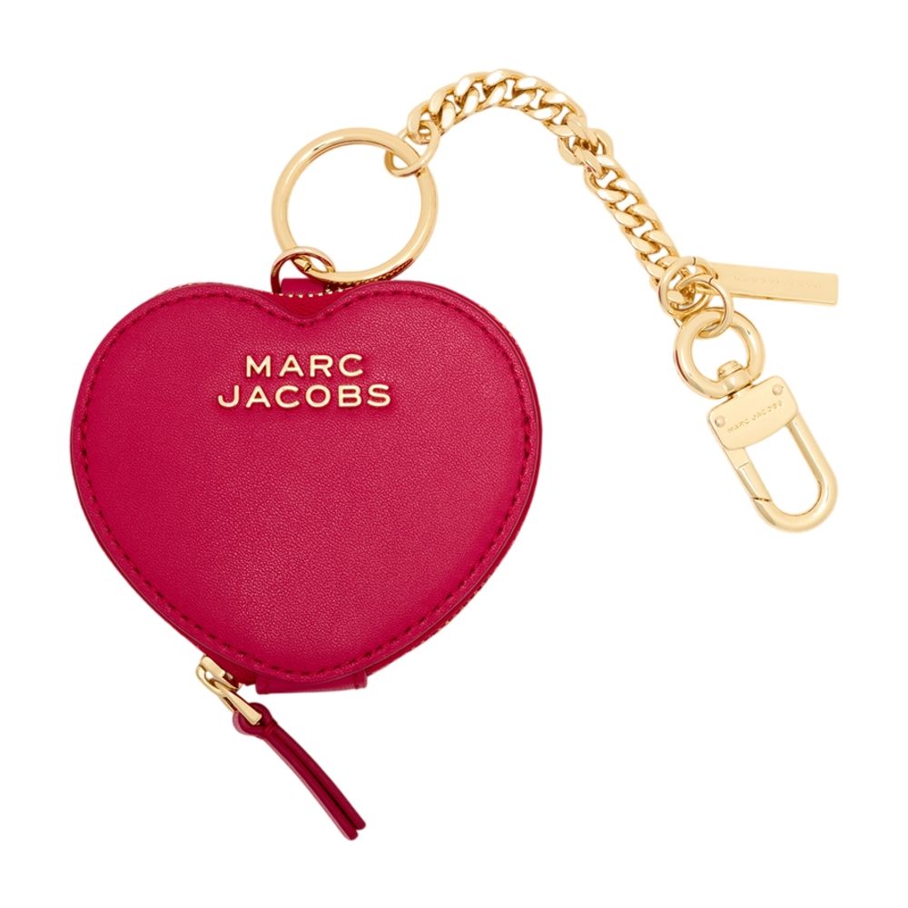 Marc Jacobs Heart-Shaped Leather Coin Purse — Pink