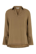 Max Mara Silk-Elastane Blouse — Beige
