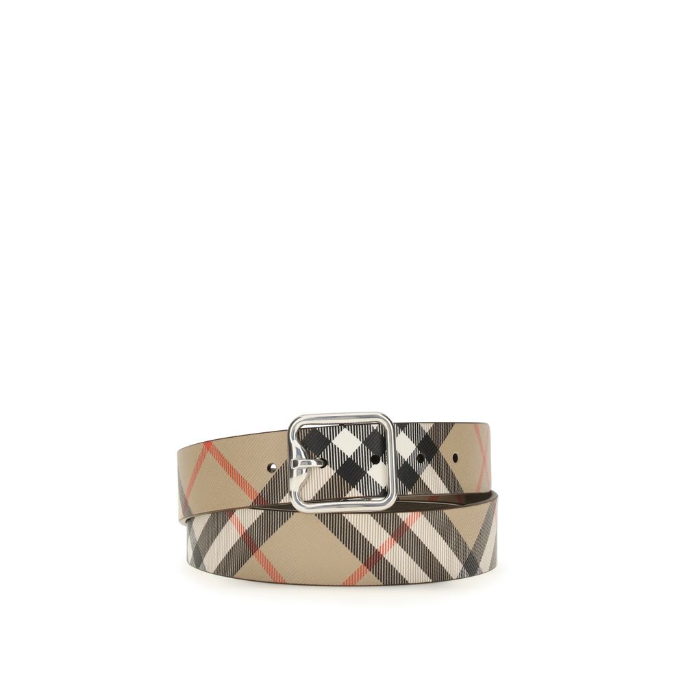 Burberry Check Belt — Beige