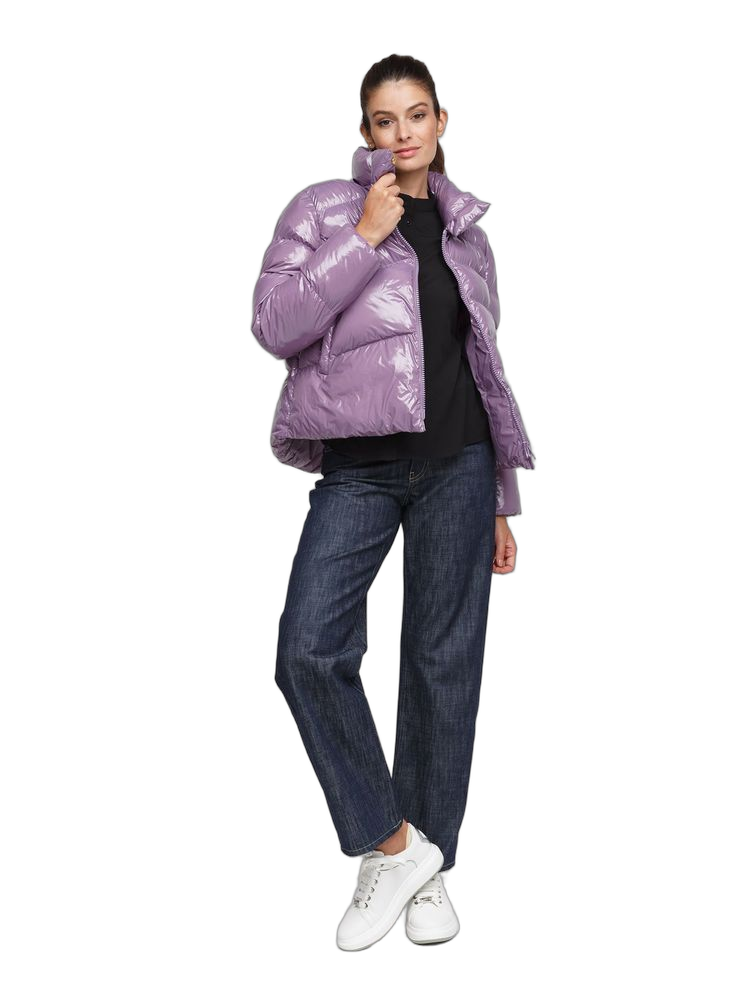 Pinko Quilted Puffer Down Jacket — Purple