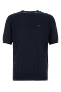 Prada Virgin Wool Crew-Neck Sweater — Navy