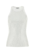 The Attico Studded Knit Tank Top — White