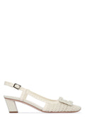 Roger Vivier Quilted Canvas Slingback Sandal — Beige