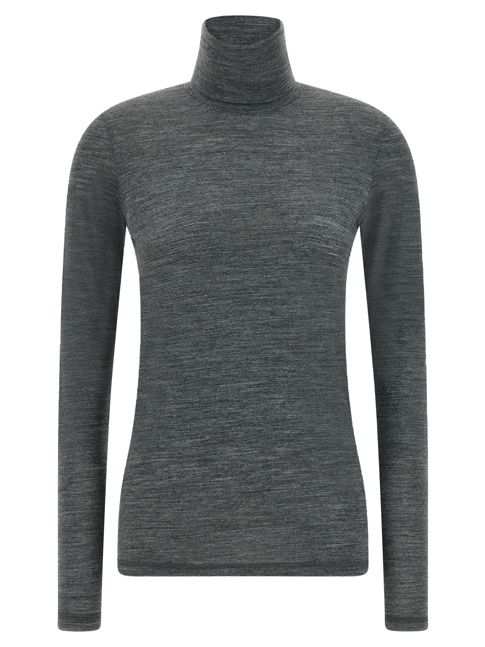 Jil Sander Virgin Wool Blend Knit Turtleneck — Gray