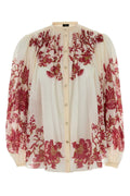 Etro Floral-Printed Cotton Blouse — Beige