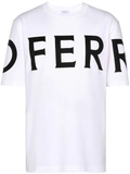 Ferragamo Logo-Print Cotton T-Shirt — White