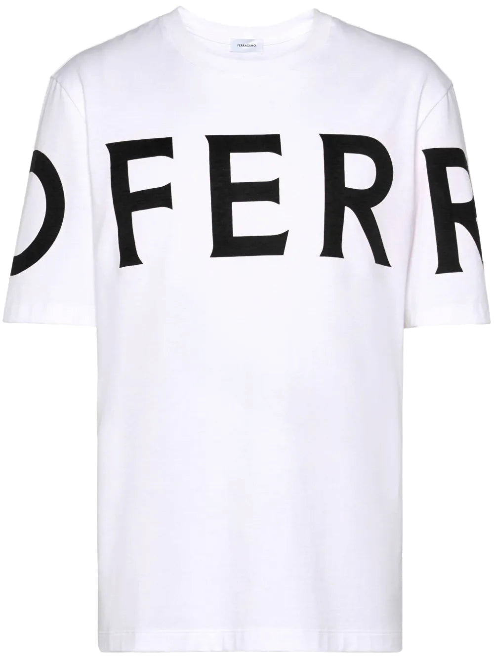Ferragamo Logo-Print Cotton T-Shirt — White