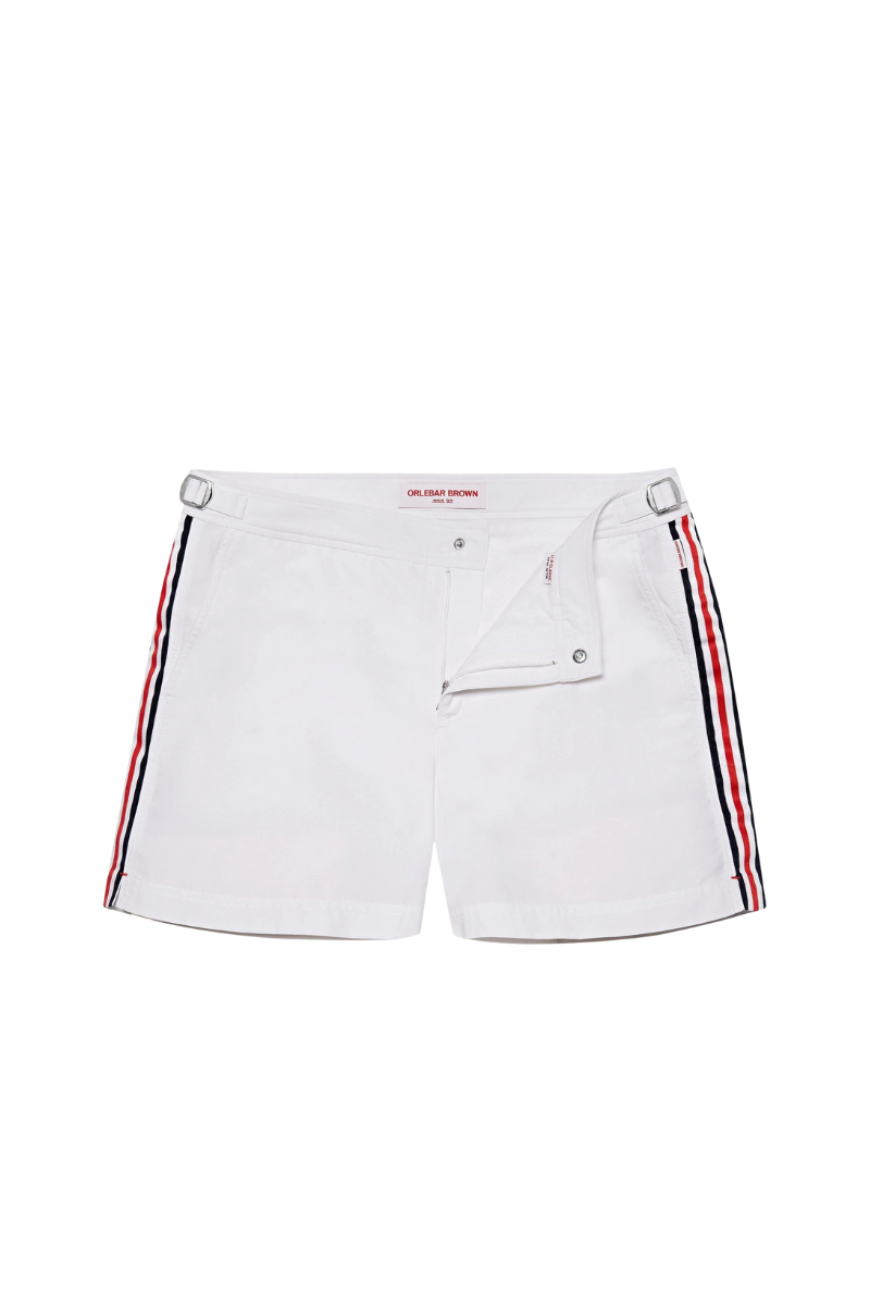 Orlebar Brown Stripe-Tape Shorts — White