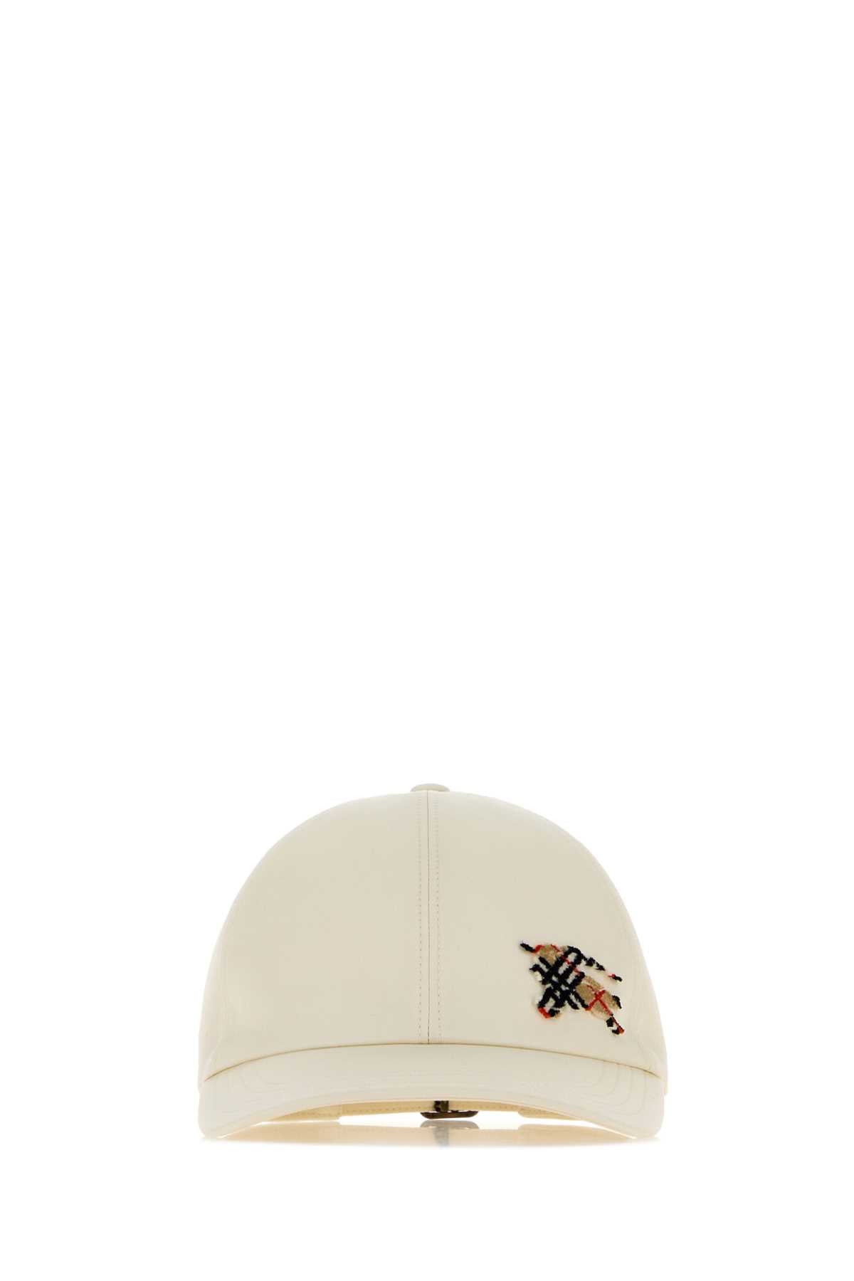 Burberry A:MH Tufted EKD Cotton Baseball Cap — White