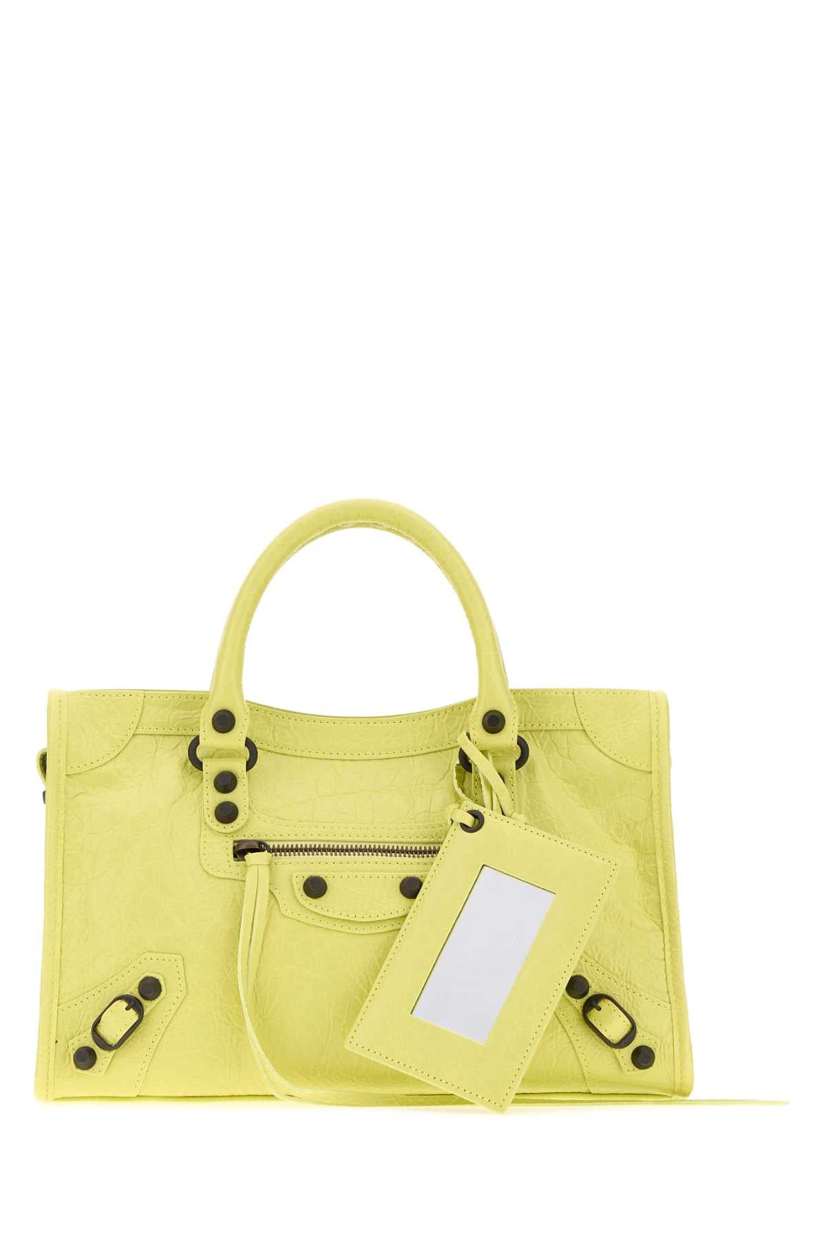 Balenciaga City Top Handle Bag — Yellow