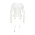 Simone Rocha Bow-Tail Long Sleeve T-Shirt — White