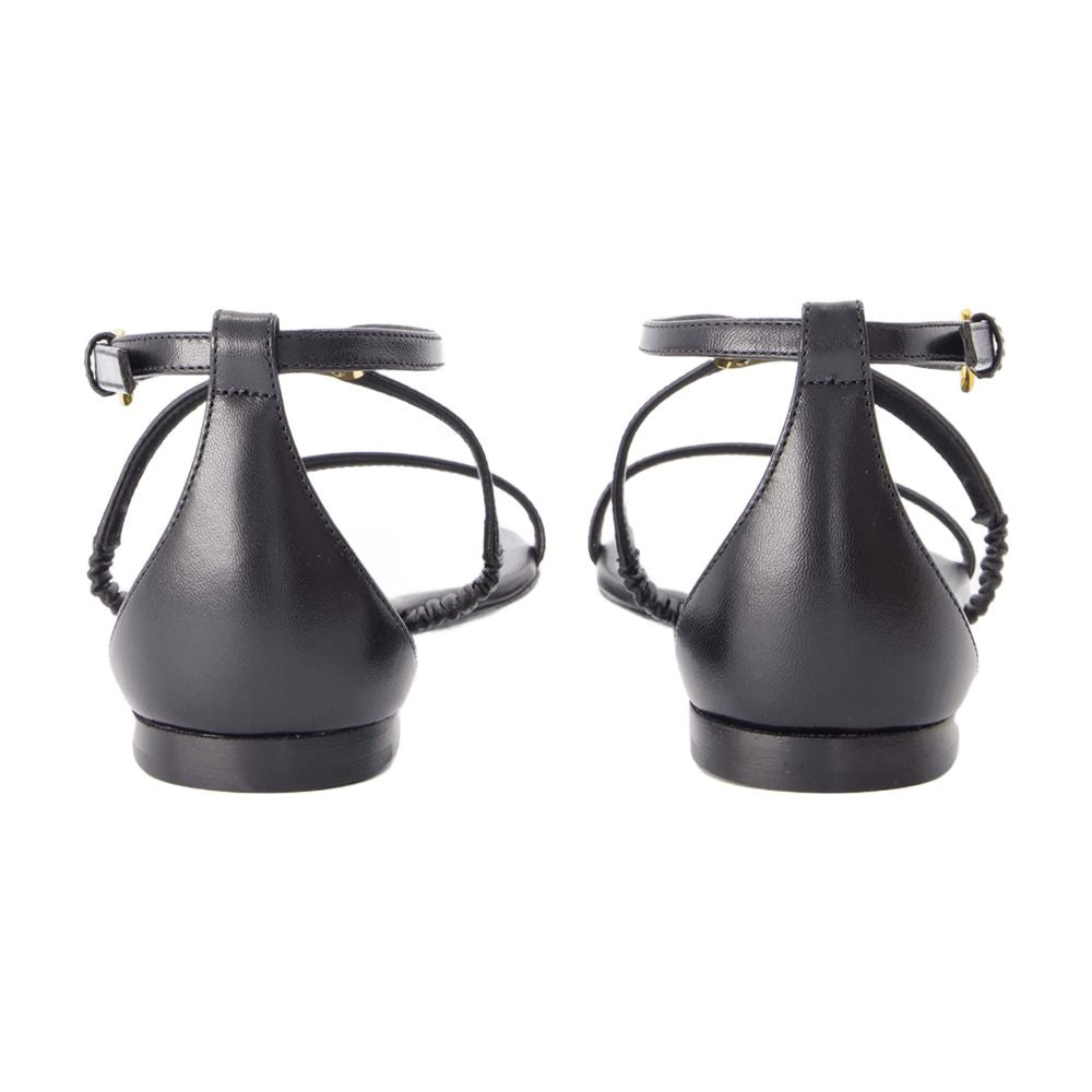 Alexander McQueen Leather Harness Sandals — Black