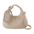 Ganni Grained Leather Mini Bag — Beige