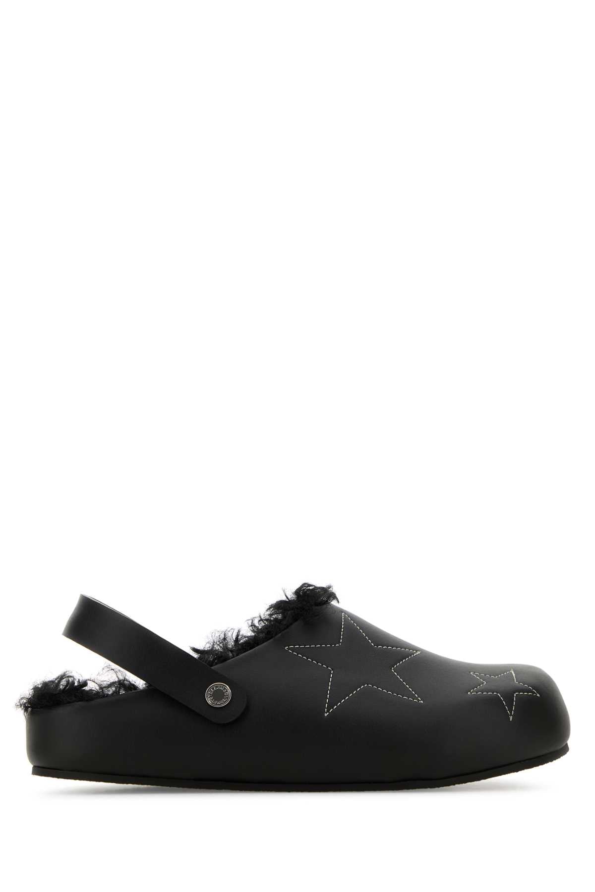 Stella McCartney Recycled Polyester Star-Embroidered Slipper — Black